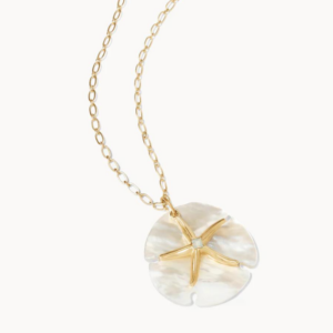 Star Sand Dollar Necklace Gold/Pearlescent