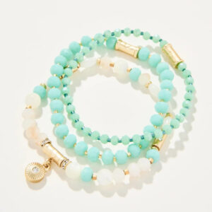 Sparkle Stretch Bracelet Set Sea Foam