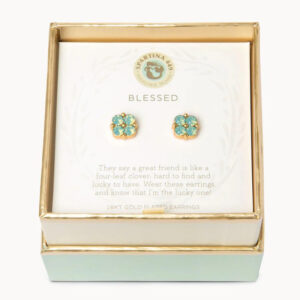 Sea La Vie Stud Earrings Blessed/Sea Foam Clover