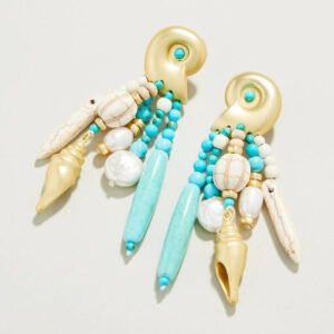 Sea Shells by the Sea Shore Earrings Turquoise