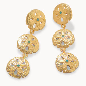 Sand Dollar Dangle Earrings Sea Foam