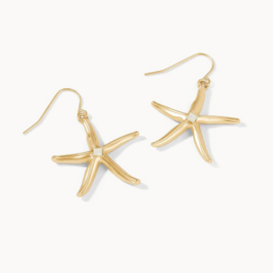 Sea Star Earrings Gold/White Opal
