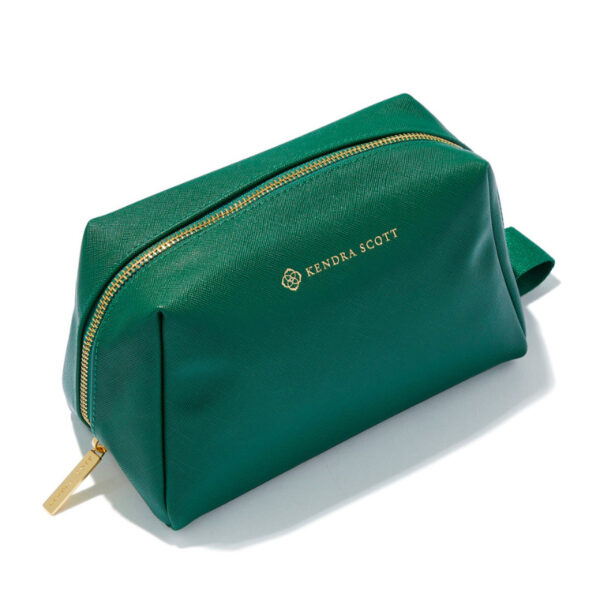 Large Cosmetic Zip Case in Green