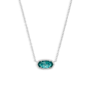 Elisa Silver Pendant Necklace in London Blue