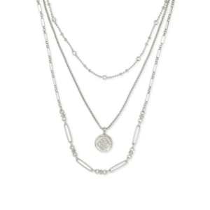 Medallion Coin Multi Strand Necklace in Silver