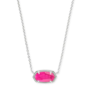 Elisa Silver Metal Pendant Necklace in Azalea Illusion