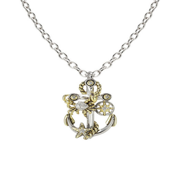 two tone Treasure Anchor Slider with Chain