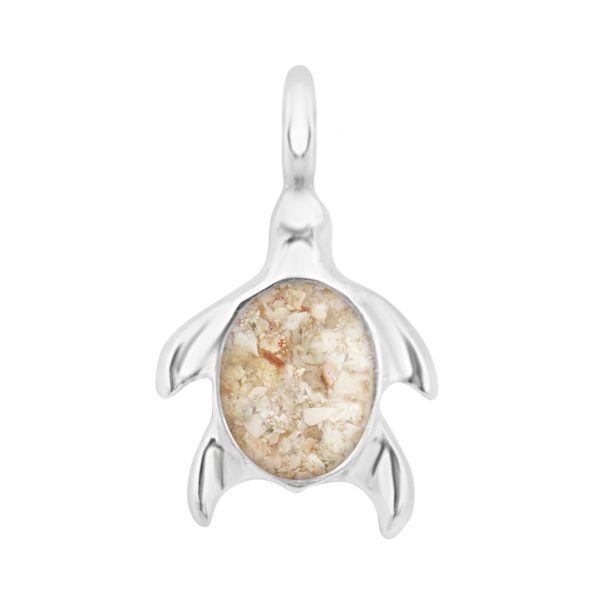 turtle charm with sand from beach handmade in the USA by dune jewelry