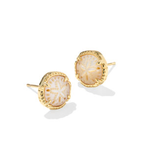 Sand Dollar Stud Earring - on Gold