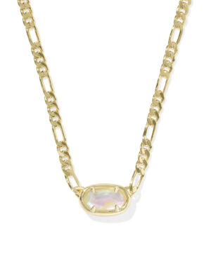 Elisa Figaro Chain Necklace - Iridescent Abalone on Gold