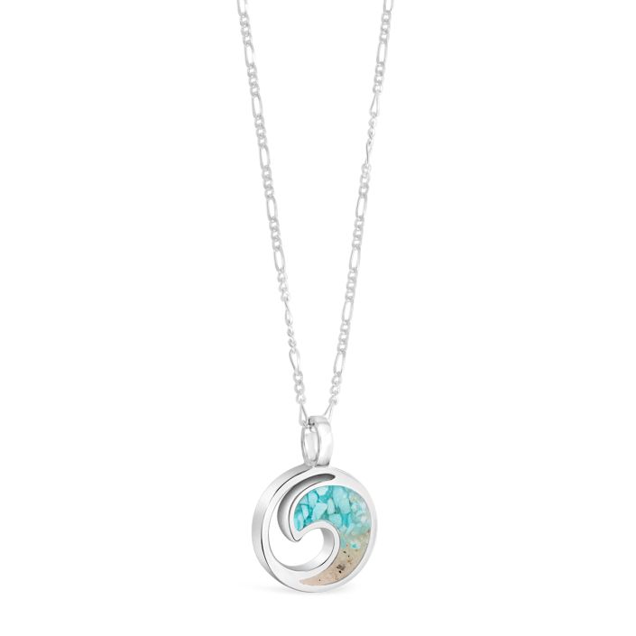Wave Necklace - Figaro Chain